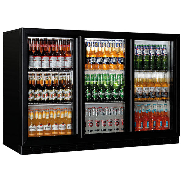 Barkühlschrank mit 3 Glasflügeltüren, 320 Liter, -1°/+5°C