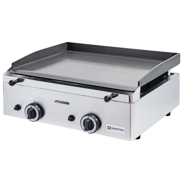 Gas-Grillplatte mit 2 Grillzones, Tischmodell, glatte Platte - LPG