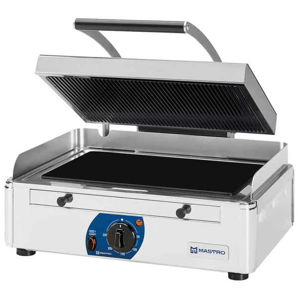 Kontaktgrill mit 1 Ceranplatte, glatt/gerillt, 340x220 mm