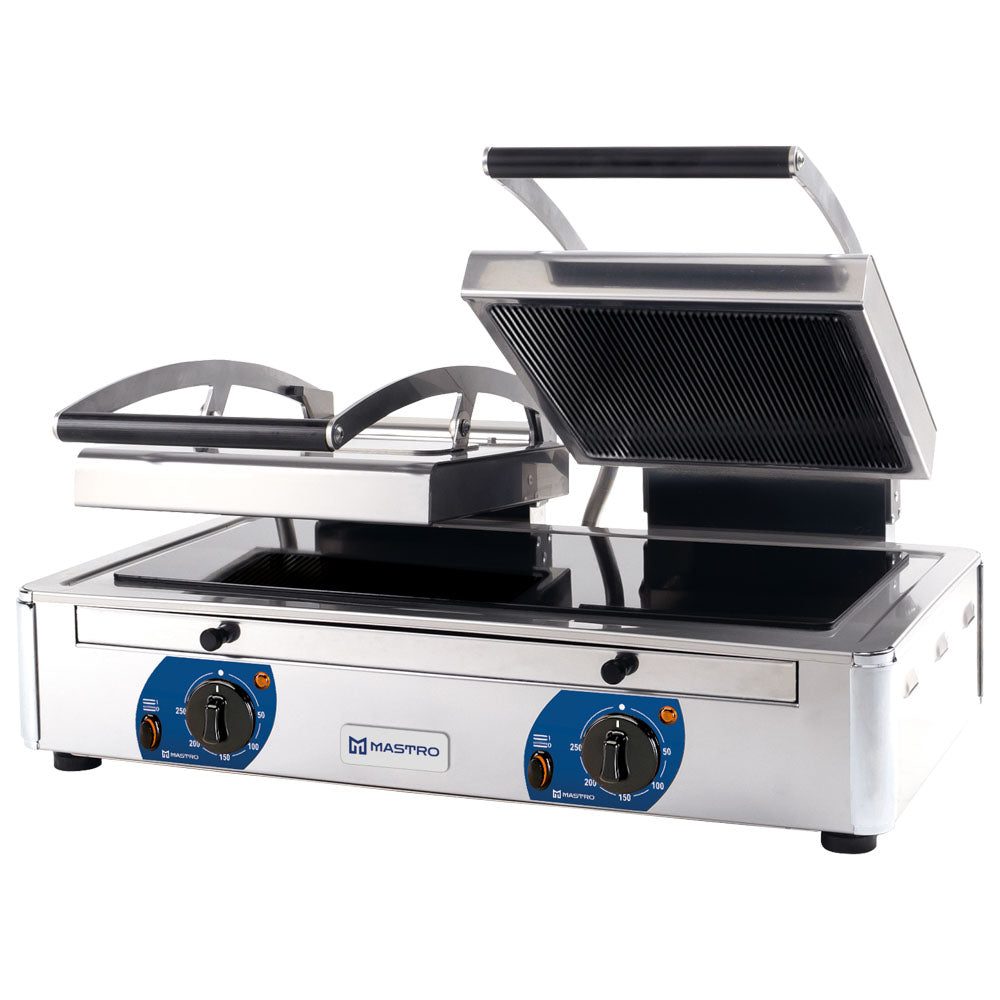 Kontaktgrill mit 2 Ceranplatten, glatt/gerillt, 2x 220x220 mm