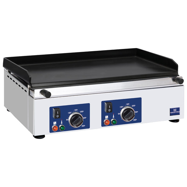 Elektro-Grillplatte mit 2 Grillzones, Tischmodell, glatte Platte