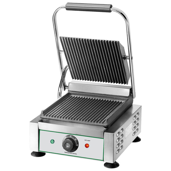 Kontaktgrill mit 1 Gusseisenplatte, gerillt/gerillt, 230x240 mm