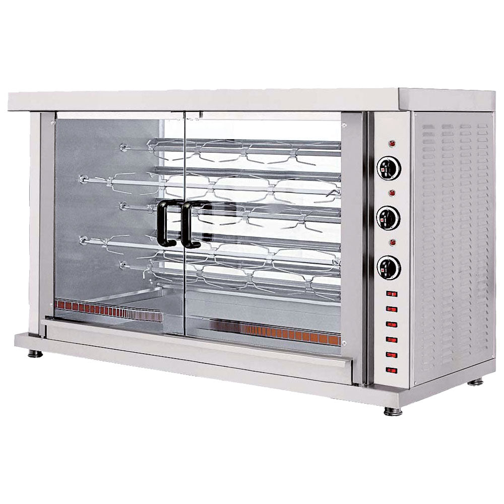 Elektro-Hähnchengrill mit Beleuchtung, 5 Spieße für 20-25 Hähnchen
