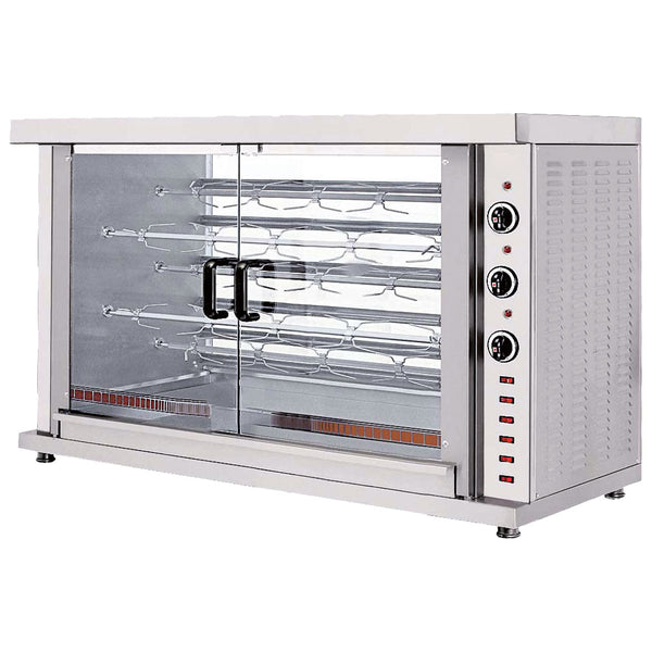 Elektro-Hähnchengrill mit Beleuchtung, 5 Spieße für 20-25 Hähnchen