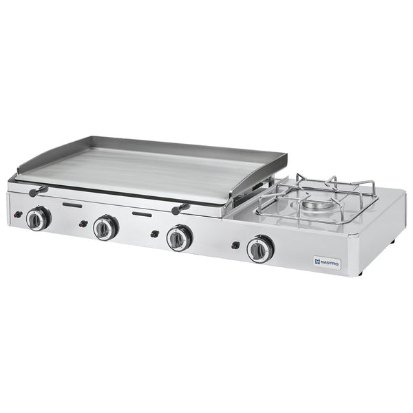 Gas-Kombigrillplatte mit 3 Grillzonen und 1 Gasbrenner, Tischmodell - LPG