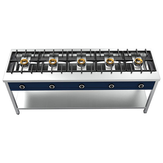 Pancake Gaskocher mit 5 Brennern je 8 kW