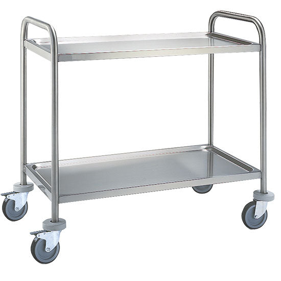 Service-Wagen aus Edelstahl mit 2 Ebenen 830x510 mm