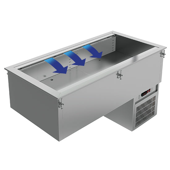 Einbau-Kühlwanne mit Umluftkühlung, 4x GN 1/1 H=200 mm