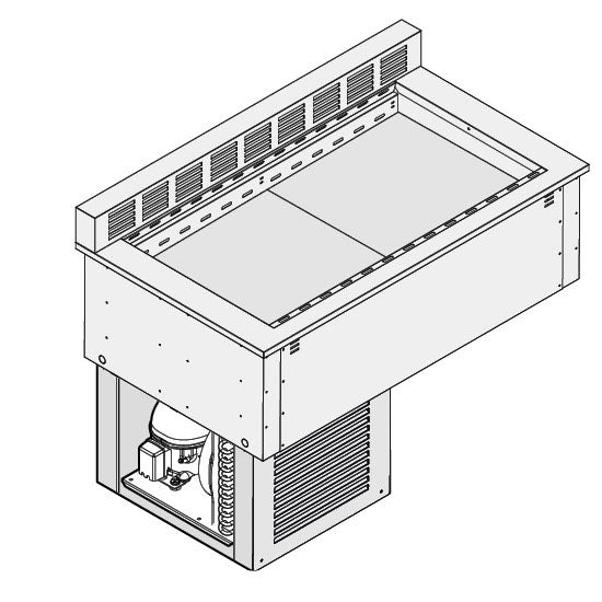 Kühlwanne mit hinterem Diffusor, mit Kühlaggregat, 6x GN 1/1