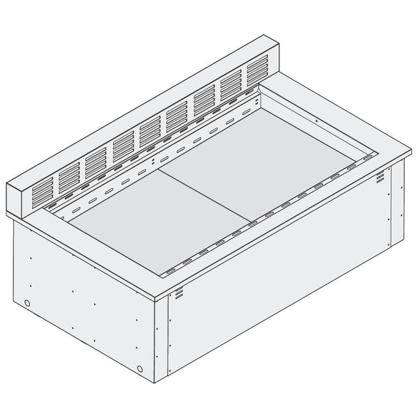 Kühlwanne mit hinterem Diffusor, für Zentralkühlung, 4x GN 1/1