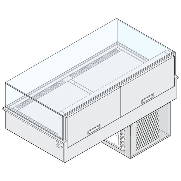 Kühltheke mit hinterem Diffusor, mit Kühlaggregat, 2x GN 1/1