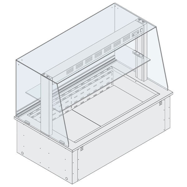 DELI Umluft-Kühltheke mit 1 Zwischenboden, für Zentralkühlung, kundenseitig geschlossen, 2x GN 1/1