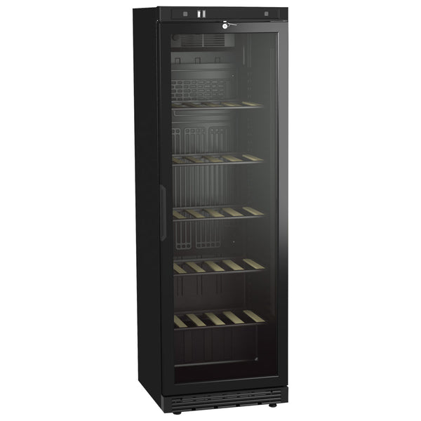Weinkühlvitrine 373 Liter mit Glastür und 5 Regalböden, +6°/+20°C