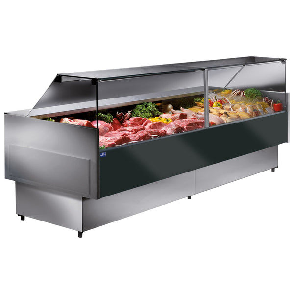Fleischkühltheke 1520 mm mit gerader Frontverglasung, Umluft Kühlung, +2°/+5°C