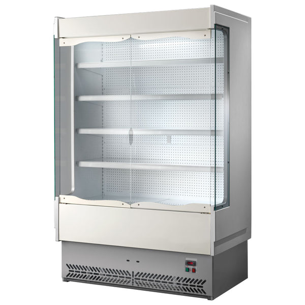 Wandkühlregal 1330 mm mit 4 Regalböden und Flügeltüren, +3°/+5°C - Molkereiprodukte