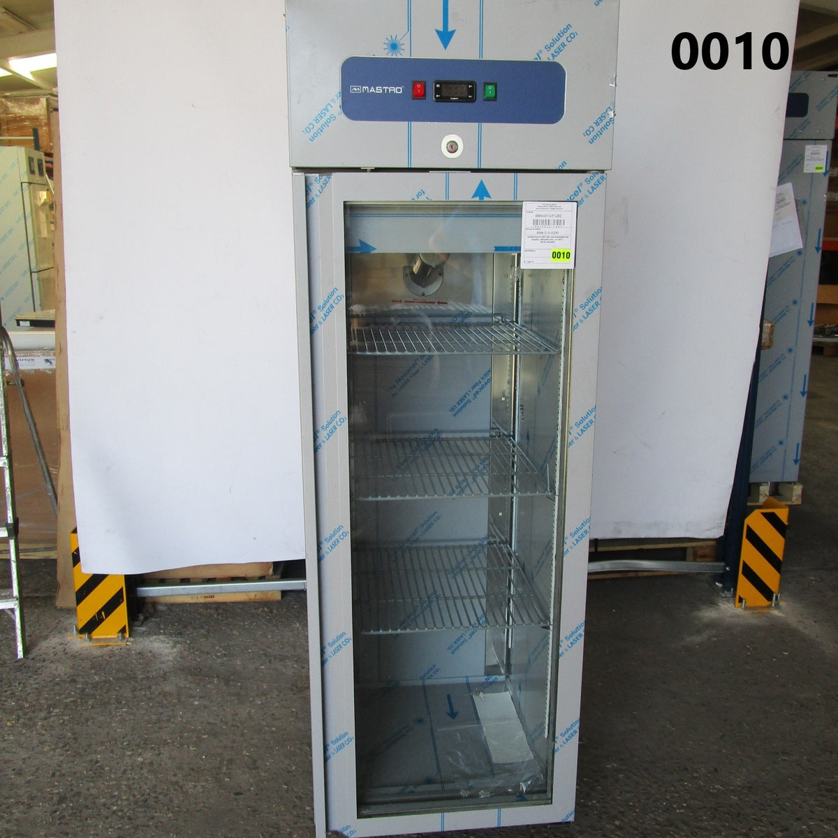 Kühlschrank 400 Liter aus Edelstahl mit Glastür, 460x485 mm, -2°/+8°C - BESCHÄDIGT