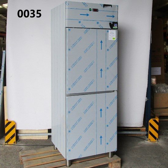Kühlschrank 600 Liter aus Edelstahl mit 2 Türen, 0°/+10°C DOMSYSTEM - BESCHÄDIGT