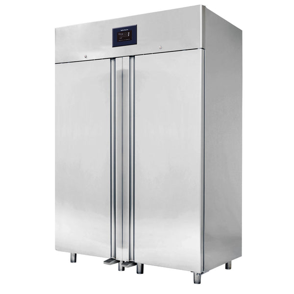 Tiefkühlschrank 1400 Liter aus Edelstahl GN 2/1, -10°/-22°C, 85 mm Isolierung - WiFi
