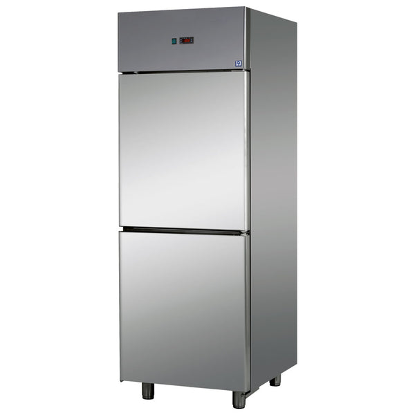 Tiefkühlschrank 600 Liter aus Edelstahl mit 2 Türen, -18°/-22°C DOMSYSTEM