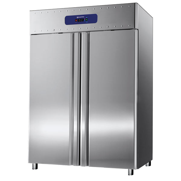 Tiefkühlschrank 1400 Liter aus Edelstahl, GN 2/1, -10°/-25°C, 85 mm Isolierung