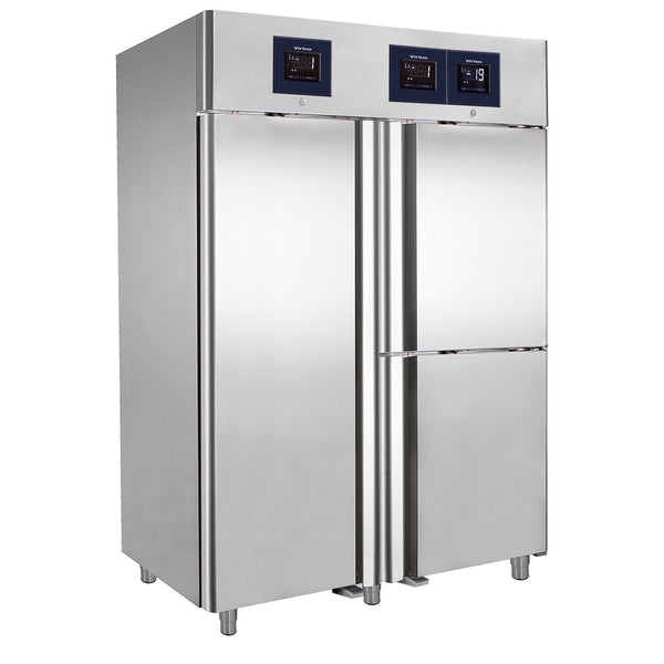 Kühlschrank 700+350+350 Liter aus Edelstahl mit 3 Temperaturbereichen GN 2/1 - WiFi