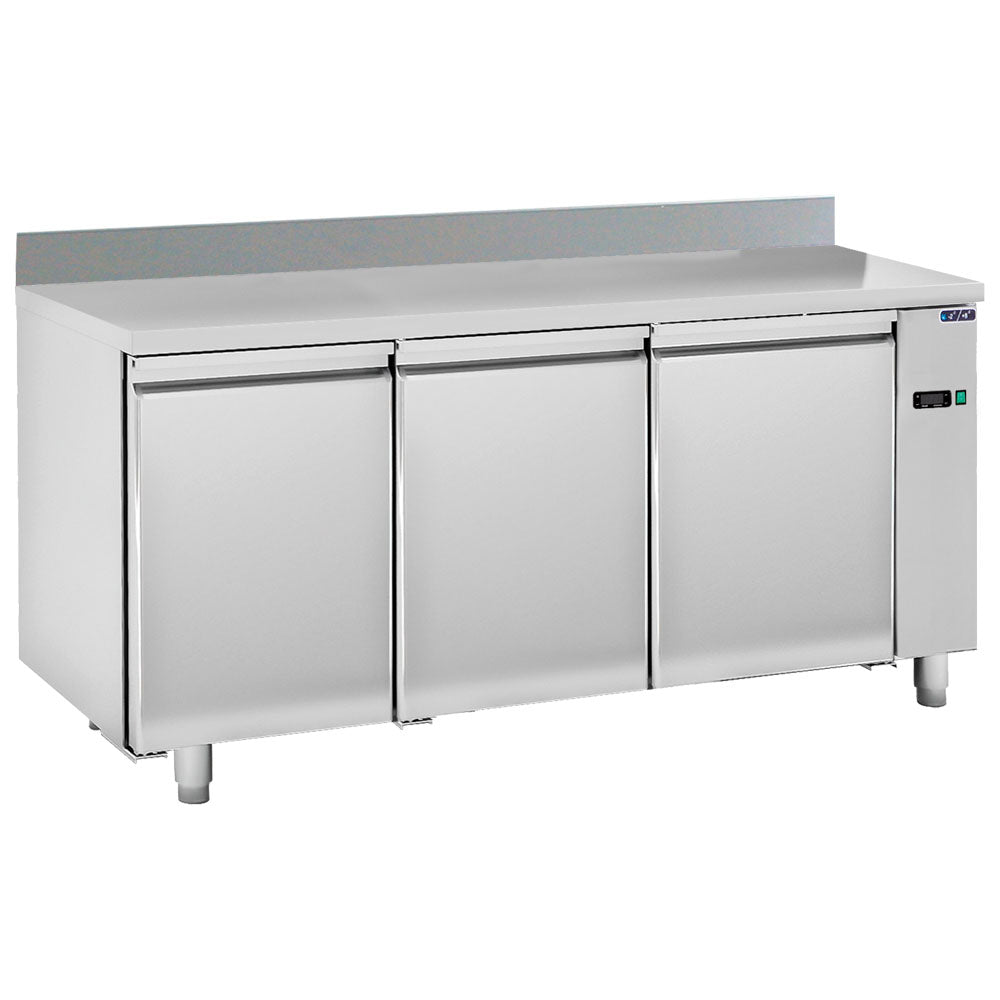 Tiefkühltisch 3 Türen GN 1/1 mit Aufkantung für Zentralkühlung, -10°/-25°C