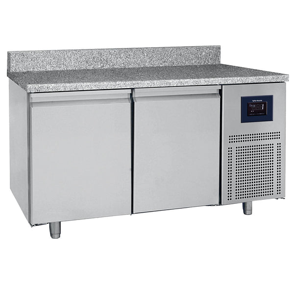 Bäckereikühltisch 2-türig 600x400 mm, Granitarbeitsplatte mit Aufkantung, -2°/+8°C - WiFi