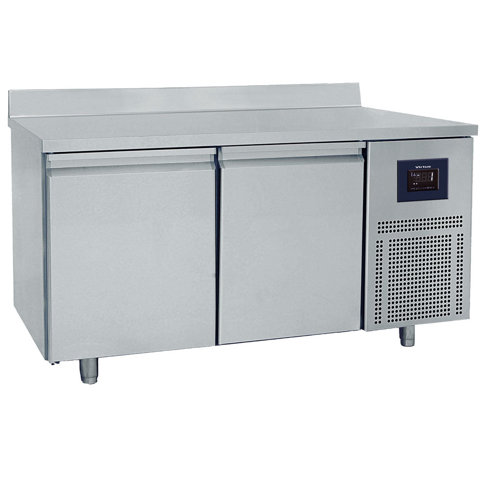 Bäckereitiefkühltisch 2-türig 600x400 mm, Edelstahlarbeitsplatte mit Aufkantung, -10°/-22°C - WiFi