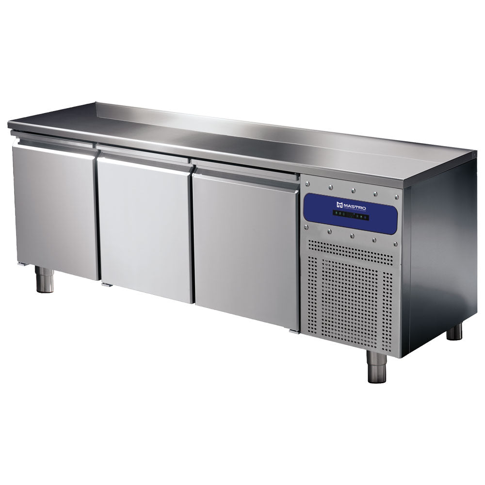 Bäckereikühltisch 3 Türen 600x400 mm, Edelstahlarbeitsplatte, -2°/+8°C