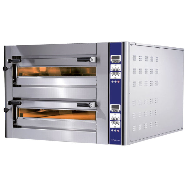 Elektro-Pizzaofen für 6+6 Pizzen ø 350 mm, elektronische Bedienung