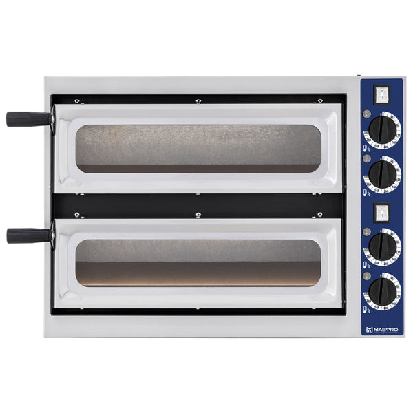 Elektro-Pizzaofen für 1+1 Pizzen ø 32 cm, mechanische Bedienung