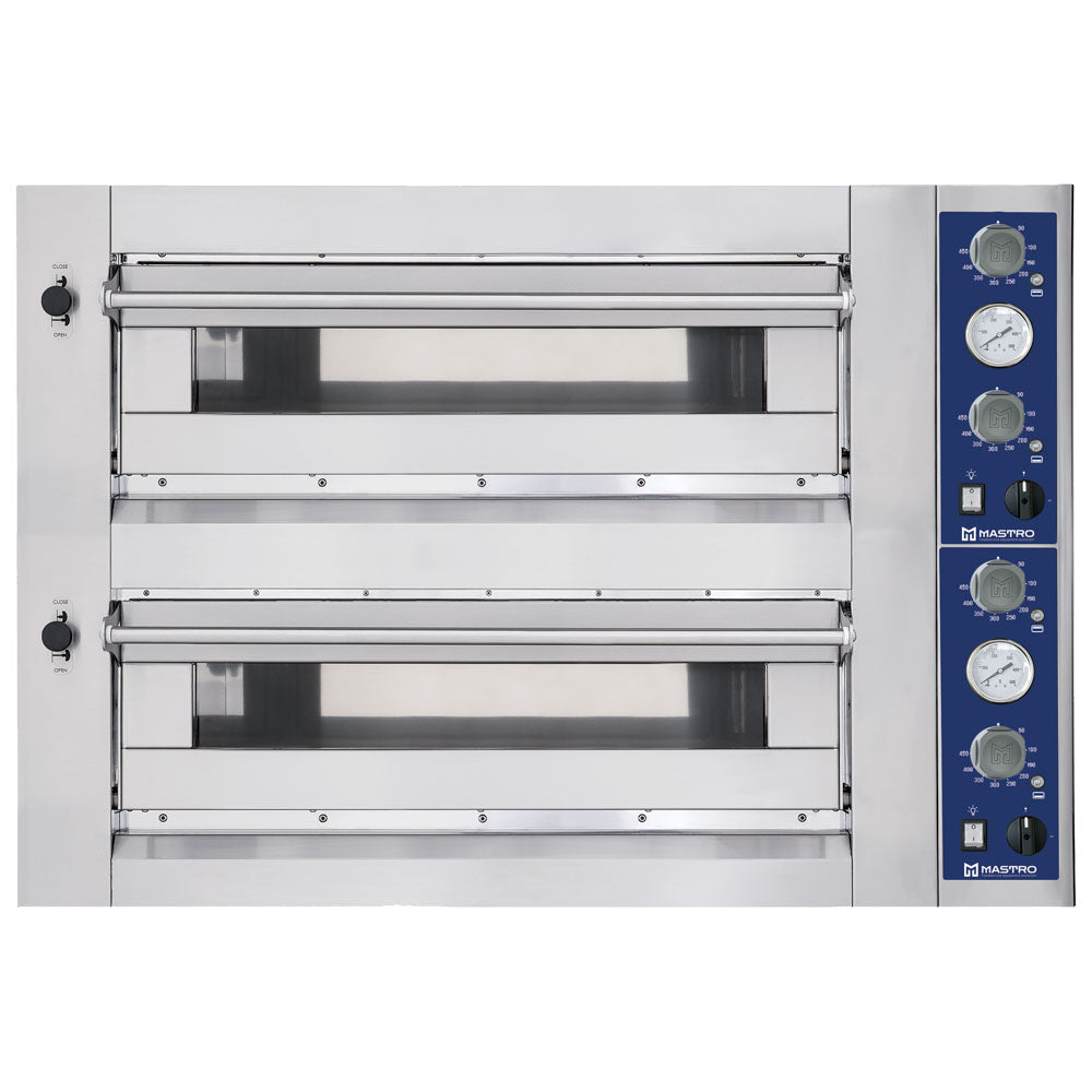 Elektro-Pizzaofen für 4+4 Pizzen ø 35 cm, mechanische Bedienung