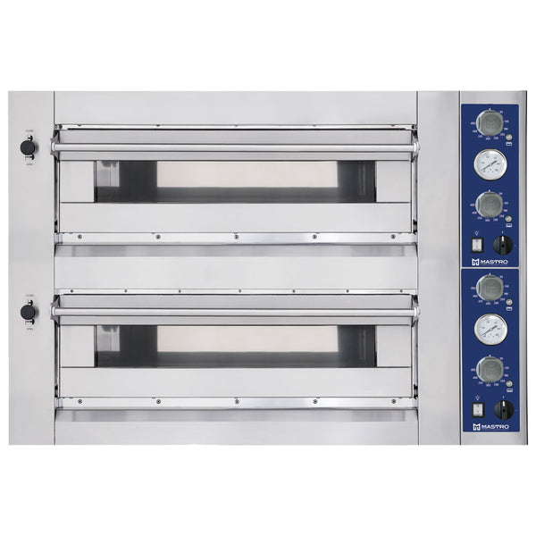 Elektro-Pizzaofen für 4+4 Pizzen ø 35 cm, mechanische Bedienung