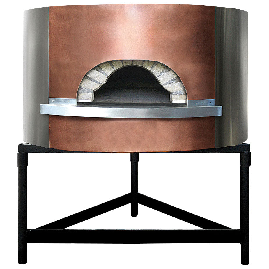 Holz-Pizzaofen mit Kupferfassade, Backplatte ø 1450 mm, Kapazität 8/10 Pizzen