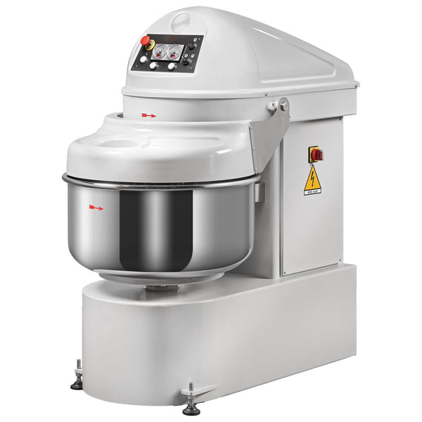Spiralteigkneter 80 kg/133 Liter, 2 Geschwindigkeiten (Knethaken), mit Timer und Kesselumkehrung