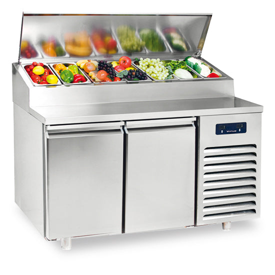 Kühl-Vorbereitungstisch mit 2 Türen 600x400 mm, 8x GN 1/3 H=150 mm, 0°/+10°C