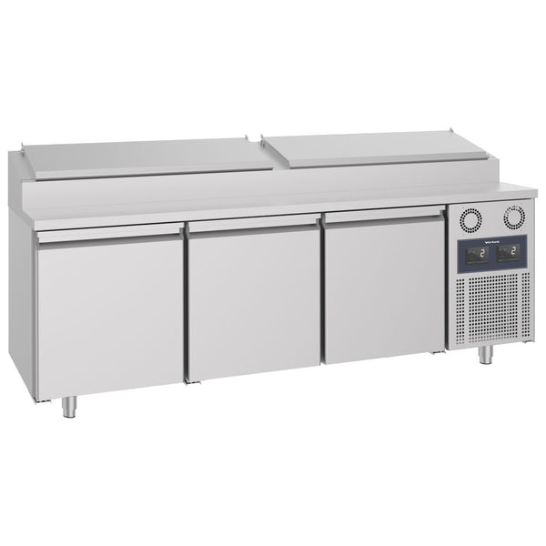 Kühl-Vorbereitungstisch mit 3 Türen 600x400 mm, 10x GN 1/3 H=150 mm, -2°/+8°C - WiFi