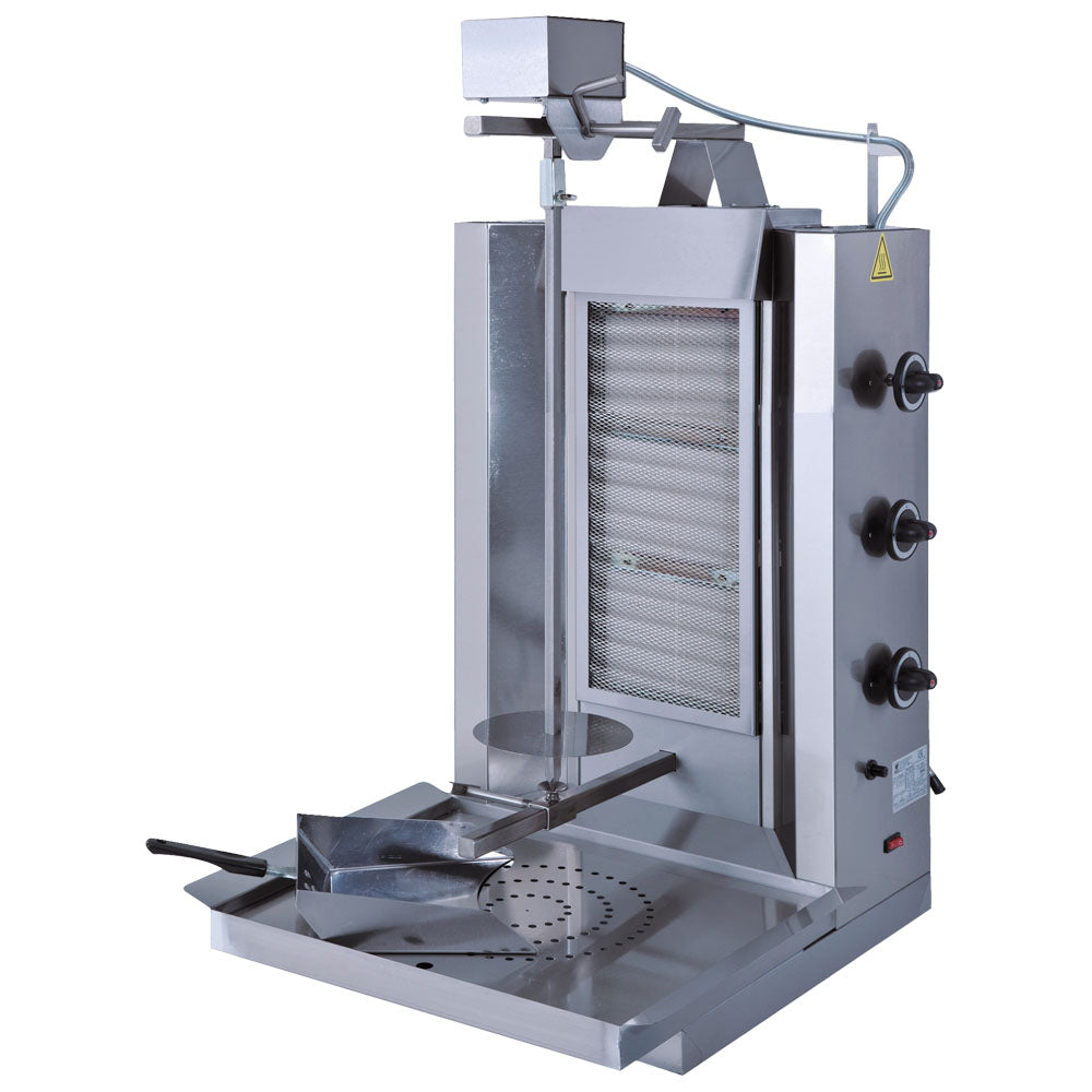 Gas-Dönergrill mit 3 Heizzonen, Motor oben, 30 kg