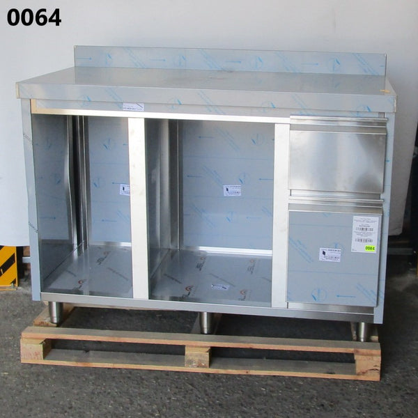 Kaffeemaschinentheke 1500x700 mm mit Schublade, Kaffeesatzschublade, Abfallbehälter, 2 Gerätefacher - BESCHÄDIGT