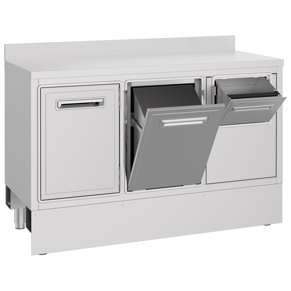 Kaffeemaschinentheke 1480x600 mm mit Kaffeesatzschublade, Abfallbehälter, 1 Tür