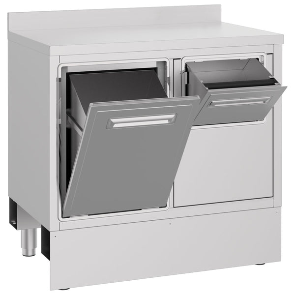 Kaffeemaschinentheke 1005x700 mm mit Kaffeesatzschublade, Abfallbehälter