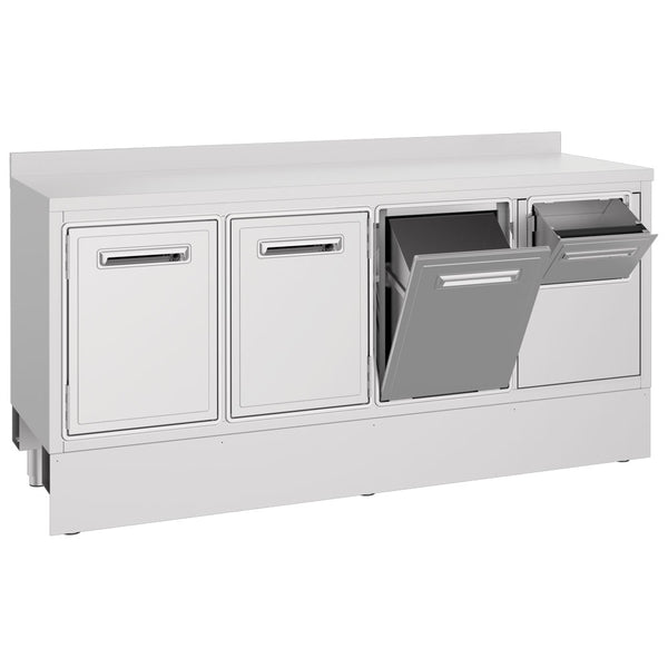Kaffeemaschinentheke 1950x700 mm mit Kaffeesatzschublade, Abfallbehälter, 2 Türen