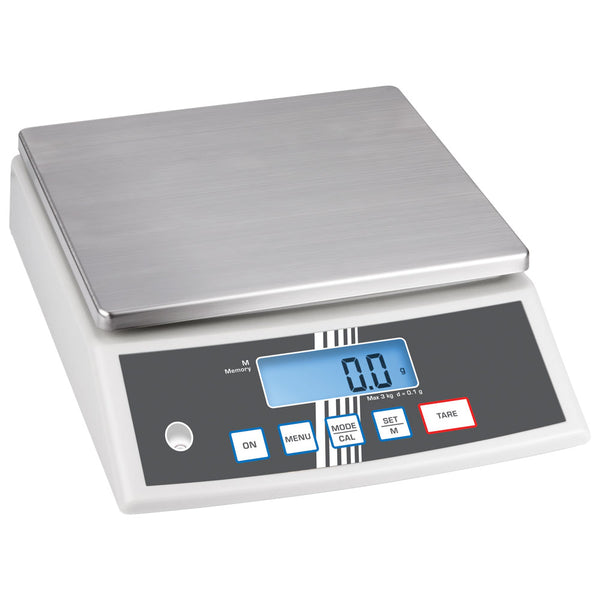 Tischwaage in Edelstahl, Wägebereich maximal 3 kg, Ablesbarkeit 0,1 g