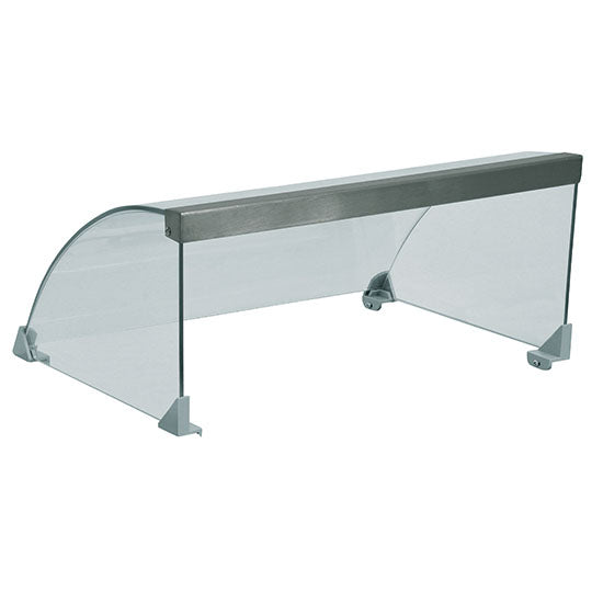 Hustenschutz aus Glas für Würstchenwärmer mit 7 Rollen