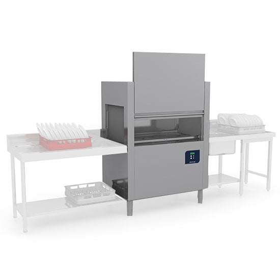 Korbtransportmaschine mit Wasch- und Nachspülzone, Korb 50x50 cm - max. H=45 cm, 160 Körbe/ Stunde