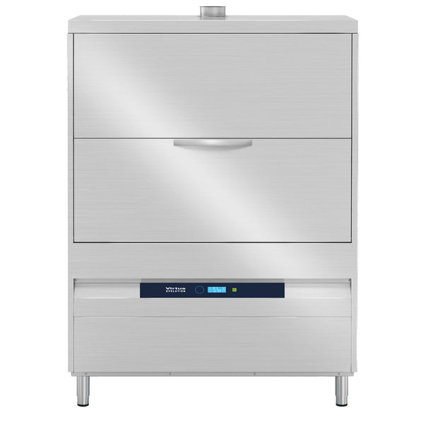 Topfspüler mit Spülmitteldosierer und Ablaufpumpe, elektronisch, Korbmaß 2x 60x67 cm, max H=85 cm