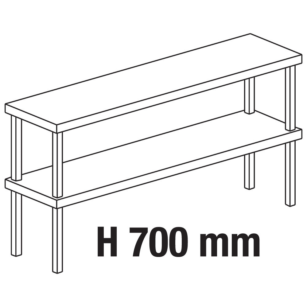 Ausgabeaufsatz, Aufsatz 2-etagig, seitlich offen, 2000x300 mm
