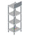 Werbeaufsteller aus Edelstahl mit 4 Regalböden, 700x600x2000 mm