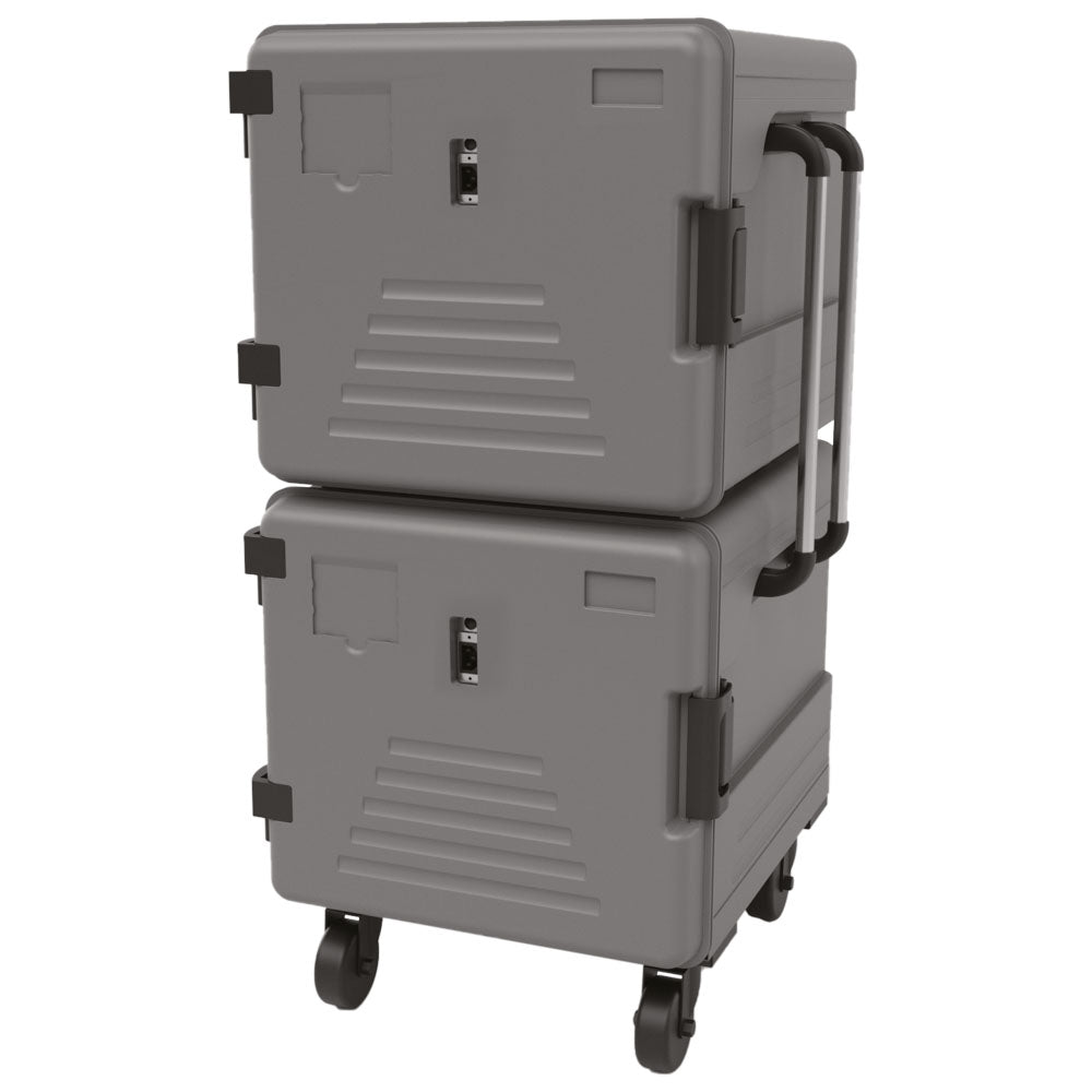Thermobox beheizt auf Rädern, 7+7x GN 2/1 h=65 mm