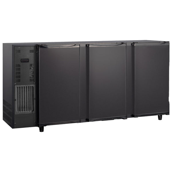 Barkühlschrank mit 3 Flügeltüren, 587 Liter, -2°/+8°C - schwarz lackiert